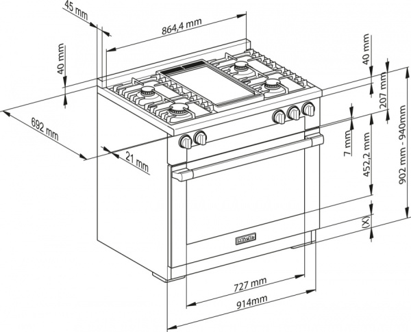 Комбинированная плита Miele HR 1936 G (серия Range Cooker)