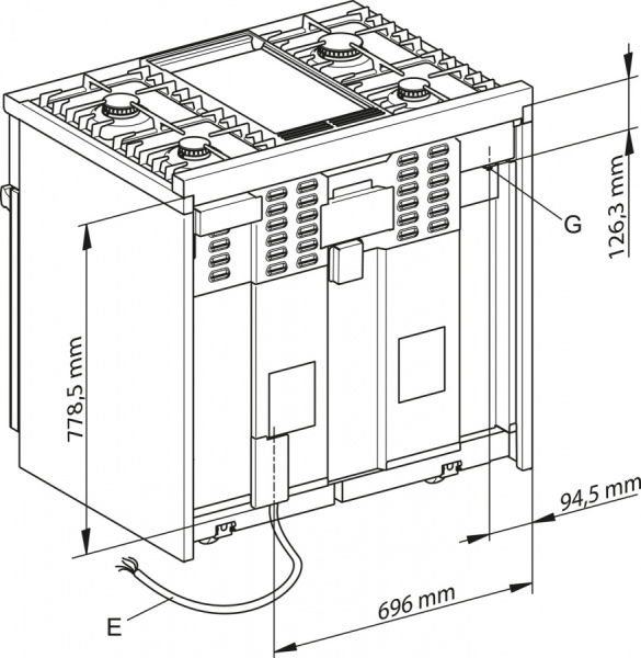 Комбинированная плита Miele HR 1936 G (серия Range Cooker)